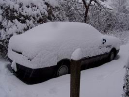 Mijn auto in de sneeuw