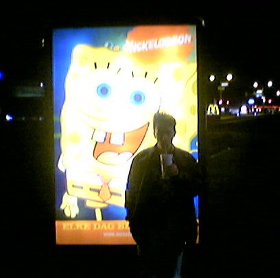 Spongebob en QuietGuy bij de McDonalds ;-)