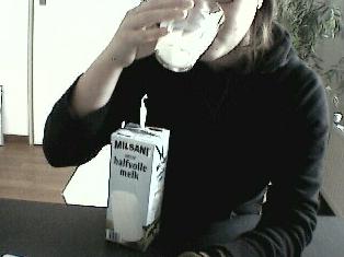 Kolensky drinking milk