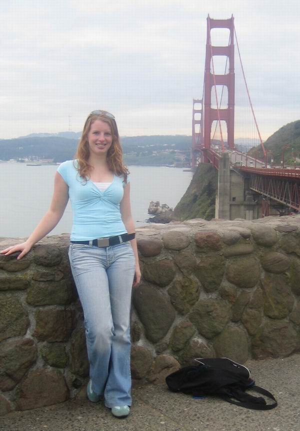 ik bij de Golden Gate Bridge